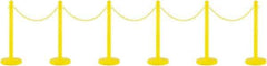 PRO-SAFE - 40" High Plastic Pedestrian Warning Post Kit - 50' Long Rope - Exact Tool & Supply