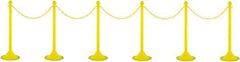 PRO-SAFE - 41" High Plastic Pedestrian Warning Post Kit - 50' Long Rope - Exact Tool & Supply