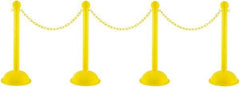 PRO-SAFE - 41" High Plastic Pedestrian Warning Post Kit - 30' Long Rope - Exact Tool & Supply