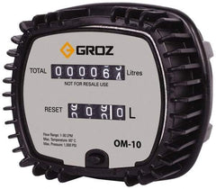 PRO-LUBE - 1/2" NPT Port Mechanical Oil Flowmeter - 1000 Max psi, 0.3 to 8 GPM, Aluminum - Exact Tool & Supply