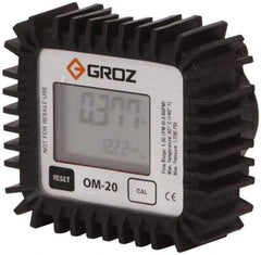 PRO-LUBE - 1/2" NPT Port Electronic Oil Flowmeter - 1000 Max psi, 0.3 to 8 GPM, Aluminum - Exact Tool & Supply
