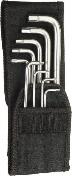 Wera - 9 Piece L-Key Hex Key Set - Hex Range 3/32 to 3/8", Stainless Steel - Exact Tool & Supply