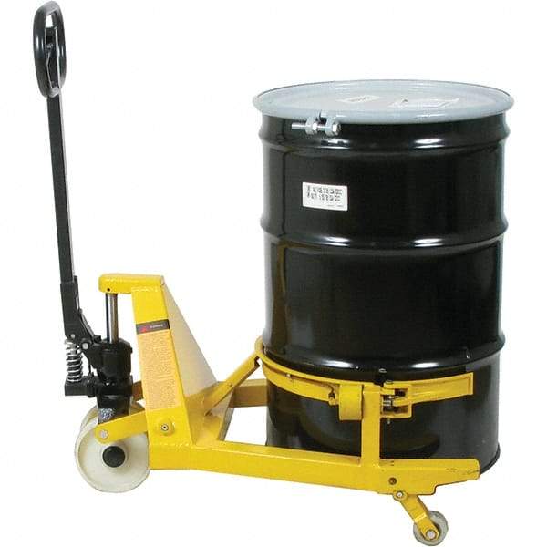 Wesco Industrial Products - 660 Lb Load Capacity, 55 Gal Drum Lifter - 28-1/2" Wide x 47-1/2" High, 3 Steel Wheels - Exact Tool & Supply