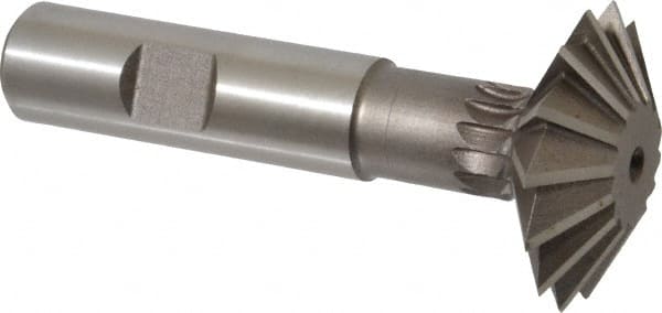 Keo - 1-1/2° 1-1/2" Cut Diam, 1/2" Cut Width, 5/8" Shank, High Speed Steel Double-Angle Cutter - Exact Tool & Supply