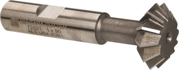 Keo - 1° 1" Cut Diam, 3/8" Cut Width, 1/2" Shank, High Speed Steel Double-Angle Cutter - Exact Tool & Supply