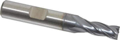 Niagara Cutter - 9/32", 5/8" LOC, 3/8" Shank Diam, 2-7/16" OAL, 4 Flute, Cobalt Square End Mill - Single End, TiCN Finish, Spiral Flute, 30° Helix, Centercutting, Right Hand Cut, Right Hand Flute, Series SPC408 - Exact Tool & Supply