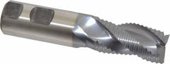 Niagara Cutter - 1" Diam, Coarse Pitch, 1-3/4" LOC, 3 Flute Cobalt Roughing Square End Mill - TiCN Finish, 4-5/8" OAL, 1" Shank Diam, Single End, Centercutting, 36° Helix - Exact Tool & Supply