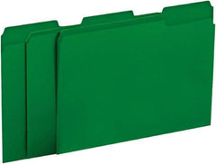 UNIVERSAL - 8-1/2 x 11", Letter Size, Green, File Folders with Top Tab - 11 Point Stock, 1/3 Tab Cut Location - Exact Tool & Supply