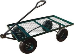 Sandusky Lee - 800 Lb Capacity Steel Wagon Truck - Steel Deck, 36" OAW, 60" Platform Length, Rubber Casters - Exact Tool & Supply