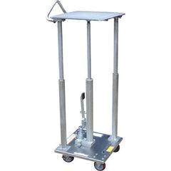 Vestil - 500 Lb Capacity Hydraulic Post Table - 31" to 49" Lift Height, 18" Platform Length x 18" Platform Width - Exact Tool & Supply