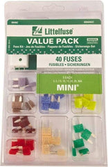 Littelfuse - Fuse Service Kits Compatible Fuse Class: ATO Includes: 5 each of 3, 5, 7.5, 10, 15, 20, 25, 30 amp mini fuses and one tester/puller - Exact Tool & Supply