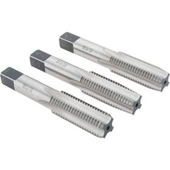 Made in USA - M20x2.50 Metric Coarse, 4 Flute, Bottoming, Plug & Taper, Bright Finish, High Speed Steel Tap Set - Right Hand Cut, 4-15/32" OAL, 2" Thread Length - Exact Tool & Supply