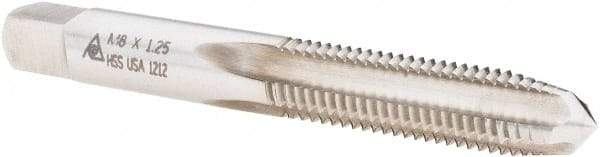 Made in USA - M8x1.25 Metric Coarse, 4 Flute, Bottoming, Plug & Taper, Bright Finish, High Speed Steel Tap Set - 2-23/32" OAL - Exact Tool & Supply