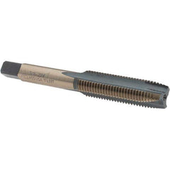 Made in USA - 7/16-20 UNF, 3 Flute, Bright Finish, High Speed Steel Spiral Point Tap - Plug Chamfer, Right Hand Thread, 3-5/32" OAL - Exact Tool & Supply