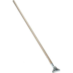 Weiler - 62" Wood Male Thread Mop Handle - 1-1/16" Handle Diam, Use with Wet Mops - Exact Tool & Supply
