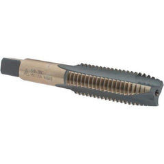 Made in USA - 5/8-11 UNC, 3 Flute, Bright Finish, High Speed Steel Spiral Point Tap - Plug Chamfer, Right Hand Thread, 3-13/16" OAL - Exact Tool & Supply