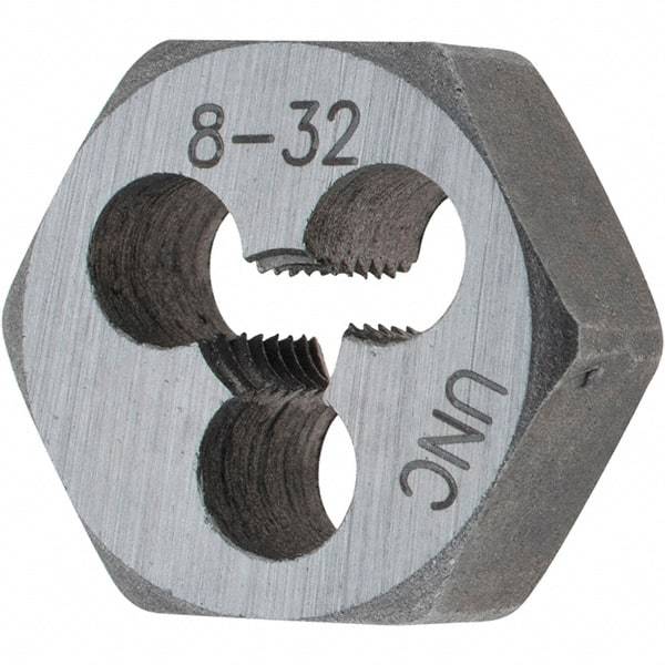 Import - Hex Rethreading Dies   Thread Size: #8-32    Hex Size (Inch): 19/32 - Exact Tool & Supply
