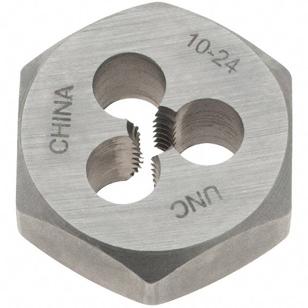Import - Hex Rethreading Dies   Thread Size: #10-24    Hex Size (Inch): 19/32 - Exact Tool & Supply