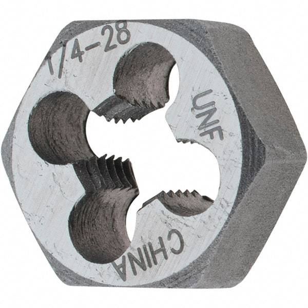 Import - Hex Rethreading Dies   Thread Size: 1/4-28    Hex Size (Inch): 19/32 - Exact Tool & Supply