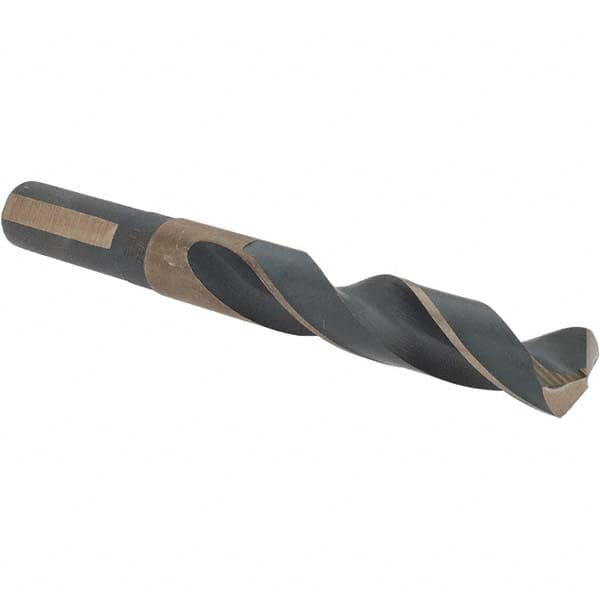 Made in USA - 35/64" High Speed Steel, 135° Point, Round with Flats Shank Maintenance Drill Bit - Exact Tool & Supply