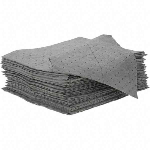 Brady SPC Sorbents - 19.45 Gal Capacity per Package, Universal Pad - 18" Long x 15" Wide, Gray - Exact Tool & Supply