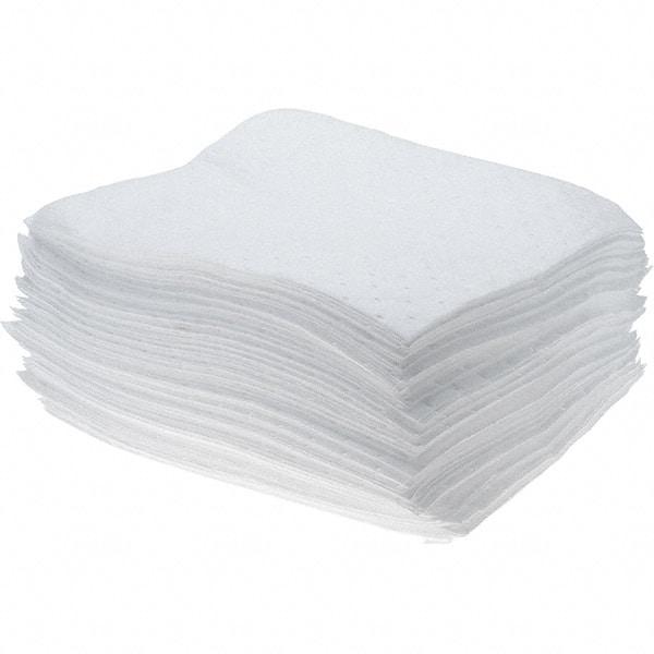 Brady SPC Sorbents - 15.5 Gal Capacity per Package, Oil Only Pad - 18" Long x 15" Wide, White - Exact Tool & Supply