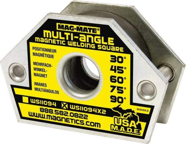 Mag-Mate - 4-3/8" Wide x 1-9/16" Deep x 3" High Ceramic Magnetic Welding & Fabrication Square - 110 Lb Average Pull Force - Exact Tool & Supply