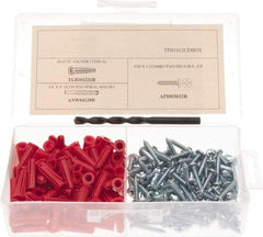 Value Collection - #10 to #12 Screw, 1/4" Diam, 1" Long, Plug Drywall & Hollow Wall Anchor - Plastic, Use with Concrete/Masonry, Drywall & Wallboard - Exact Tool & Supply
