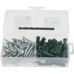 Value Collection - #14 to #16 Screw, 5/16" Diam, 1-1/2" Long, Plug Drywall & Hollow Wall Anchor - Plastic, Use with Concrete/Masonry & Wallboard - Exact Tool & Supply