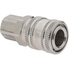 Parker - 1/4-18 NPTF Industrial Pneumatic Hose Coupler - Steel, 1/4" Body Diam - Exact Tool & Supply