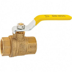 Value Collection - 3/4" Pipe, Brass Full Port Ball Valve - 2 Piece, NPT Ends, Lever Handle, 600 WOG, 150 WSP - Exact Tool & Supply