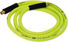 Legacy - 1/2" ID x 0.74" OD 8' Long Lead-In Whip Hose - MNPT x MNPT Ends, 300 Working psi, 140°, 3/8" Fitting, Green - Exact Tool & Supply