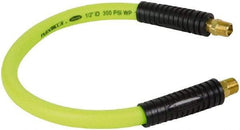 Legacy - 1/2" ID x 0.74" OD 2' Long Lead-In Whip Hose - MNPT Fixed x MNPT Swivel End, 300 Working psi, 140°, 3/8" Fitting, Green - Exact Tool & Supply