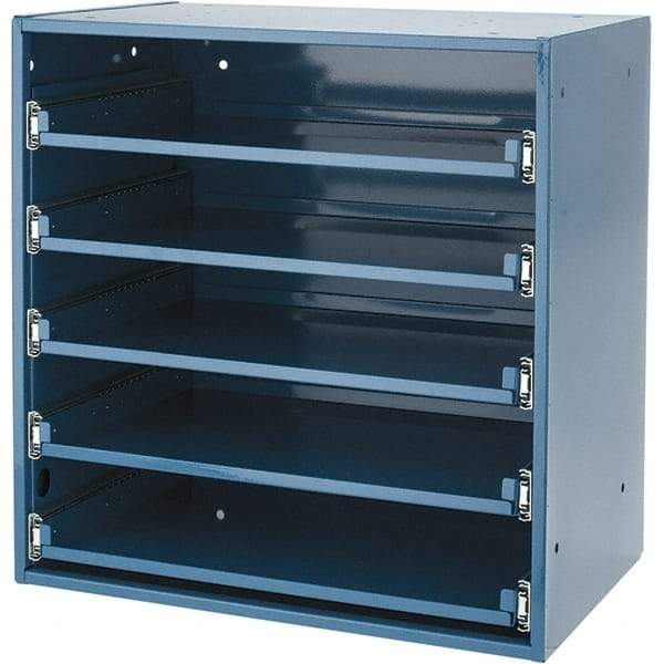 Durham - 5 Drawer, Small Parts Slide Rack Cabinet - 12-1/2" Deep x 20-1/2" Wide x 21" High - Exact Tool & Supply