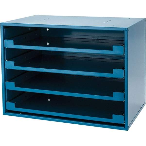 Value Collection - 4 Drawer, Small Parts Slide Rack Cabinet - 12-1/2" Deep x 20-1/2" Wide x 14-5/8" High - Exact Tool & Supply
