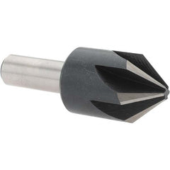 Value Collection - 1" Head Diam, 1/2" Shank Diam, 6 Flute 82° High Speed Steel Countersink - Exact Tool & Supply