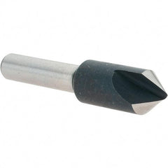Value Collection - 3/8" Head Diam, 1/4" Shank Diam, 1 Flute 82° High Speed Steel Countersink - 1-3/4" OAL - Exact Tool & Supply