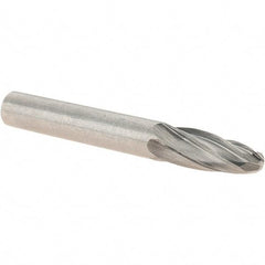 Value Collection - 1/4" Cut Diam, 1/4" Shank Diam, Tree with Radius Head Burr - Carbide, Radius End, 3/4" LOC, 2" OAL - Exact Tool & Supply