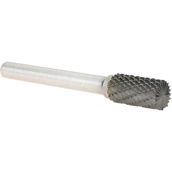 Value Collection - 3/8" Cut Diam, 1/4" Shank Diam, Cylinder Head Burr - Carbide, End Cut End, 3/4" LOC, 2-3/4" OAL - Exact Tool & Supply