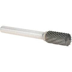 Value Collection - 3/8" Cut Diam, 1/4" Shank Diam, Cylinder Head Burr - Carbide, End Cut End, 3/4" LOC, 2-3/4" OAL - Exact Tool & Supply