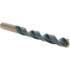 Import - 31/64" 118° High Speed Steel Jobber Drill - Oxide/Gold Finish, Right Hand Cut, Spiral Flute, Straight Shank, 5-7/8" OAL, Split Point - Exact Tool & Supply