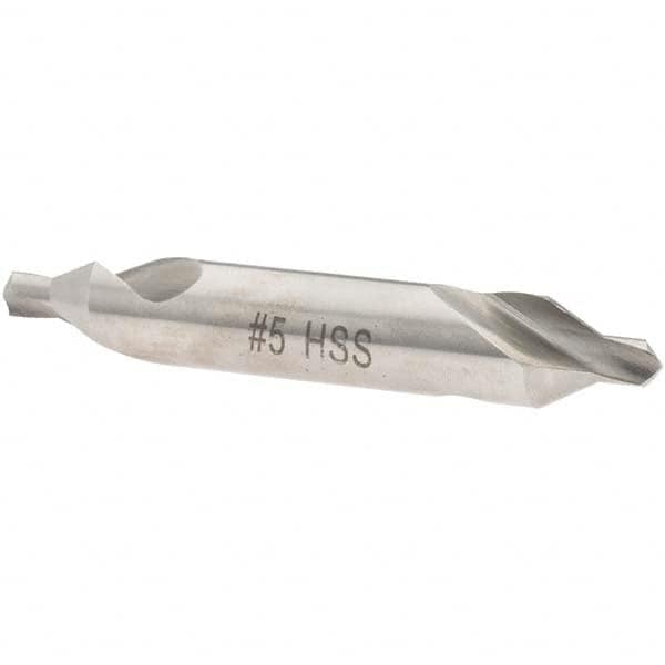 Value Collection - #5 Plain Cut 60° Incl Angle High Speed Steel Combo Drill & Countersink - Exact Tool & Supply