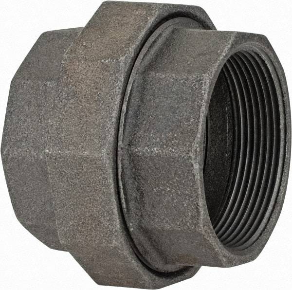 Value Collection - Class 150, 3" Black Pipe Union - Threaded, Malleable Iron - Exact Tool & Supply
