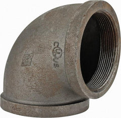 Value Collection - Size 4", Class 150, Malleable Iron Black Pipe 90° Elbow - 150 psi, Threaded End Connection - Exact Tool & Supply
