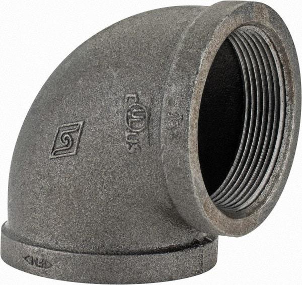 Value Collection - Class 150, 3" Black Pipe 90° Elbow - Threaded, Malleable Iron - Exact Tool & Supply