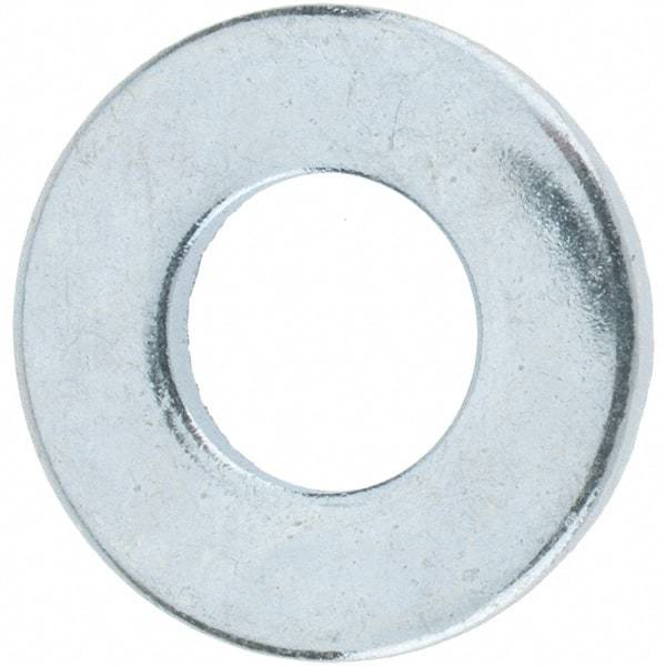 Value Collection - M8 Screw, Grade 12.9 Steel Standard Flat Washer - 9mm ID x 18.5mm OD, 1.6mm Thick, Zinc-Plated Finish - Exact Tool & Supply