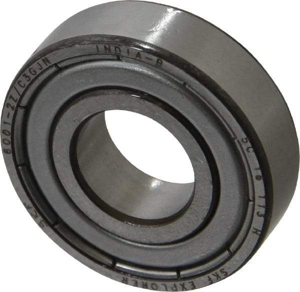 SKF - 12mm Bore Diam, 28mm OD, Double Shield Deep Groove Radial Ball Bearing - 8mm Wide, 1 Row, Round Bore, 2,360 Nm Static Capacity, 5,400 Nm Dynamic Capacity - Exact Tool & Supply