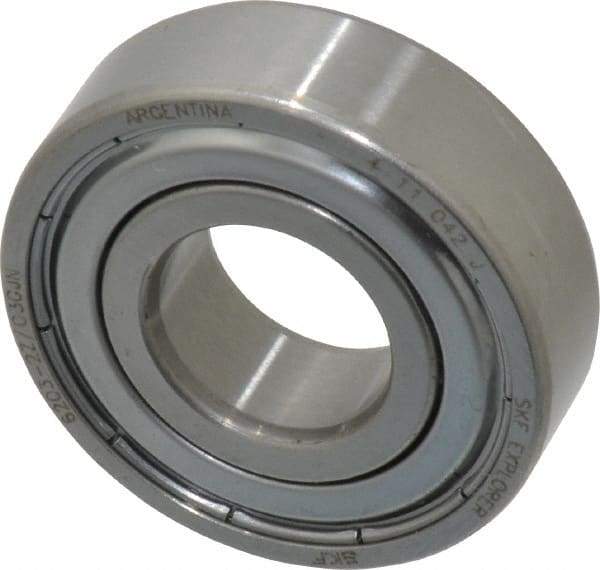 SKF - 17mm Bore Diam, 40mm OD, Double Shield Deep Groove Radial Ball Bearing - 12mm Wide, 1 Row, Round Bore, 4,750 Nm Static Capacity, 9,950 Nm Dynamic Capacity - Exact Tool & Supply