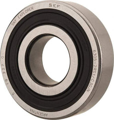 SKF - 25mm Bore Diam, 62mm OD, Double Seal Deep Groove Radial Ball Bearing - 17mm Wide, 1 Row, Round Bore, 11,600 Nm Static Capacity, 23,400 Nm Dynamic Capacity - Exact Tool & Supply