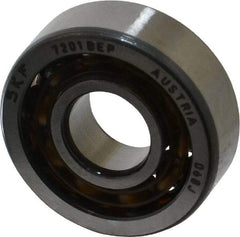 SKF - 12mm Bore Diam, 32mm OD, Open Angular Contact Radial Ball Bearing - 10mm Wide, 1 Row, Round Bore, 3,800 Lb Static Capacity, 7,610 Lb Dynamic Capacity - Exact Tool & Supply